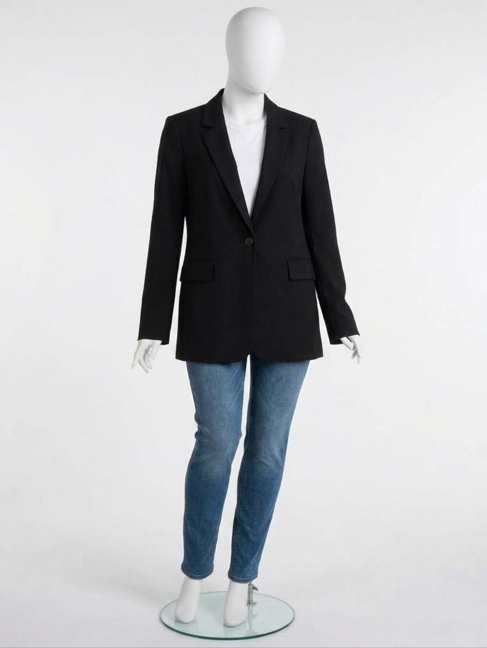 H&M Classic Single-Button Tailored Blazer – Black (Size XS)